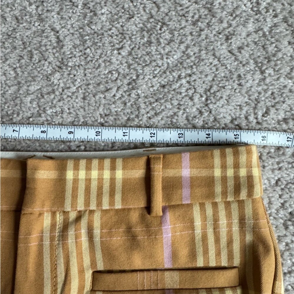 Anthropologie Maeve Kick-Flare Pants Orange Plaid 6 Small - Picture 10 of 12